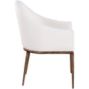  Meridian Ferro Cream Linen Textured Performance Fabric Upholstered Dining Arm Chair IMAGE 4