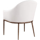  Meridian Ferro Cream Linen Textured Performance Fabric Upholstered Dining Arm Chair IMAGE 6