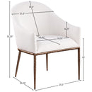  Meridian Ferro Cream Linen Textured Performance Fabric Upholstered Dining Arm Chair IMAGE 7