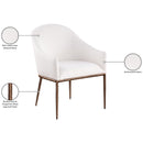  Meridian Ferro Cream Linen Textured Performance Fabric Upholstered Dining Arm Chair IMAGE 8