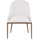  Meridian Ferro Cream Linen Textured Performance Fabric Upholstered Dining Side Chair IMAGE 3