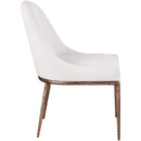  Meridian Ferro Cream Linen Textured Performance Fabric Upholstered Dining Side Chair IMAGE 4