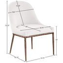  Meridian Ferro Cream Linen Textured Performance Fabric Upholstered Dining Side Chair IMAGE 7