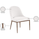  Meridian Ferro Cream Linen Textured Performance Fabric Upholstered Dining Side Chair IMAGE 8