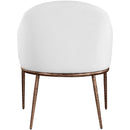  Meridian Ferro White Linen Textured Performance Fabric Upholstered Dining Arm Chair IMAGE 5