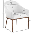  Meridian Ferro White Linen Textured Performance Fabric Upholstered Dining Arm Chair IMAGE 7