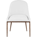  Meridian Ferro White Linen Textured Performance Fabric Upholstered Dining Side Chair IMAGE 2