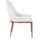 Meridian Ferro White Linen Textured Performance Fabric Upholstered Dining Side Chair IMAGE 4