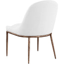  Meridian Ferro White Linen Textured Performance Fabric Upholstered Dining Side Chair IMAGE 6