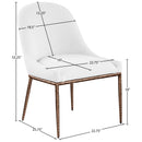  Meridian Ferro White Linen Textured Performance Fabric Upholstered Dining Side Chair IMAGE 7