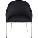  Meridian Ferro Black Linen Textured Performance Fabric Upholstered Dining Arm Chair IMAGE 2