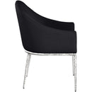  Meridian Ferro Black Linen Textured Performance Fabric Upholstered Dining Arm Chair IMAGE 4