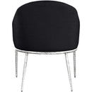  Meridian Ferro Black Linen Textured Performance Fabric Upholstered Dining Arm Chair IMAGE 5