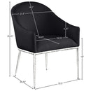  Meridian Ferro Black Linen Textured Performance Fabric Upholstered Dining Arm Chair IMAGE 7