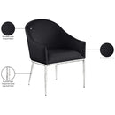  Meridian Ferro Black Linen Textured Performance Fabric Upholstered Dining Arm Chair IMAGE 8