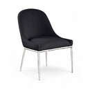  Meridian Ferro Black Linen Textured Performance Fabric Upholstered Dining Side Chair IMAGE 1