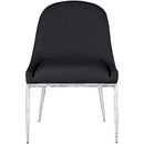  Meridian Ferro Black Linen Textured Performance Fabric Upholstered Dining Side Chair IMAGE 3