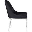  Meridian Ferro Black Linen Textured Performance Fabric Upholstered Dining Side Chair IMAGE 4