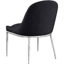  Meridian Ferro Black Linen Textured Performance Fabric Upholstered Dining Side Chair IMAGE 6