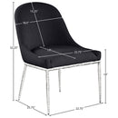  Meridian Ferro Black Linen Textured Performance Fabric Upholstered Dining Side Chair IMAGE 7