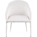  Meridian Ferro Cream Linen Textured Performance Fabric Upholstered Dining Arm Chair IMAGE 2