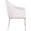  Meridian Ferro Cream Linen Textured Performance Fabric Upholstered Dining Arm Chair IMAGE 4