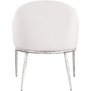  Meridian Ferro Cream Linen Textured Performance Fabric Upholstered Dining Arm Chair IMAGE 5