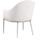  Meridian Ferro Cream Linen Textured Performance Fabric Upholstered Dining Arm Chair IMAGE 6