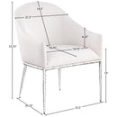  Meridian Ferro Cream Linen Textured Performance Fabric Upholstered Dining Arm Chair IMAGE 7