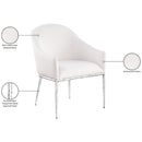  Meridian Ferro Cream Linen Textured Performance Fabric Upholstered Dining Arm Chair IMAGE 8