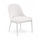  Meridian Ferro Cream Linen Textured Performance Fabric Upholstered Dining Side Chair IMAGE 1