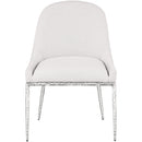  Meridian Ferro Cream Linen Textured Performance Fabric Upholstered Dining Side Chair IMAGE 2