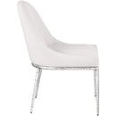  Meridian Ferro Cream Linen Textured Performance Fabric Upholstered Dining Side Chair IMAGE 4