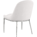  Meridian Ferro Cream Linen Textured Performance Fabric Upholstered Dining Side Chair IMAGE 6