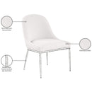  Meridian Ferro Cream Linen Textured Performance Fabric Upholstered Dining Side Chair IMAGE 8