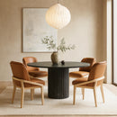  Meridian Navo Cognac Vegan Leather Upholstered Dining Chair IMAGE 2