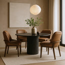  Meridian Navo Brown Vegan Leather Upholstered Dining Chair IMAGE 2