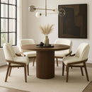  Meridian Navo Cream Vegan Leather Upholstered Dining Chair IMAGE 2