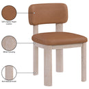  Meridian Paloma Cognac Vegan Leather Upholstered Dining Chair IMAGE 9