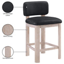  Meridian Paloma Black Vegan Leather Upholstered Counter Stool IMAGE 9