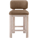  Meridian Paloma Brown Vegan Leather Upholstered Counter Stool IMAGE 2