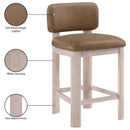  Meridian Paloma Brown Vegan Leather Upholstered Counter Stool IMAGE 9