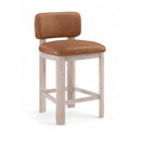  Meridian Paloma Cognac Vegan Leather Upholstered Counter Stool IMAGE 1