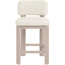  Meridian Paloma Cream Vegan Leather Upholstered Counter Stool IMAGE 3