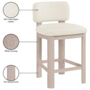  Meridian Paloma Cream Vegan Leather Upholstered Counter Stool IMAGE 9