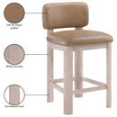  Meridian Paloma Tan Vegan Leather Upholstered Counter Stool IMAGE 9