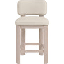  Meridian Paloma Taupe Vegan Leather Upholstered Counter Stool IMAGE 2