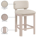  Meridian Paloma Taupe Vegan Leather Upholstered Counter Stool IMAGE 9