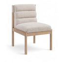  Meridian Eloura Beige Linen Textured Fabric Upholstered Dining Chair IMAGE 1