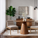  Meridian Eloura Beige Linen Textured Fabric Upholstered Dining Chair IMAGE 2